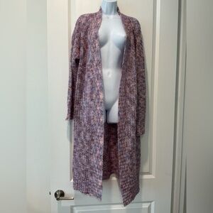 Lisa Todd Dream Mohair Wool Blend Duster Cardigan Sweater Purple